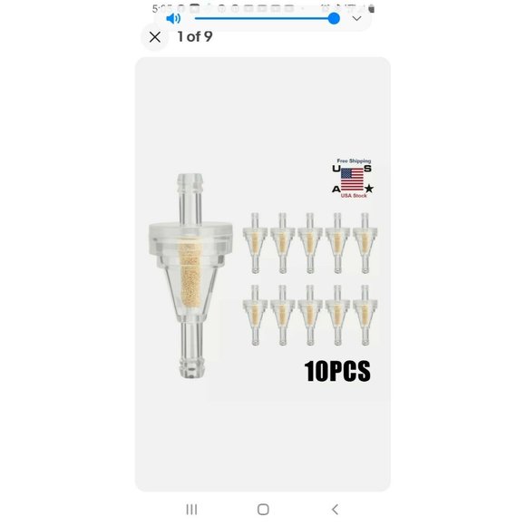 10 X Universal Motorcycle Mini Small Engine 1/4" Inline Carb Fuel Gas Filter 6mm - Picture 1 of 6
